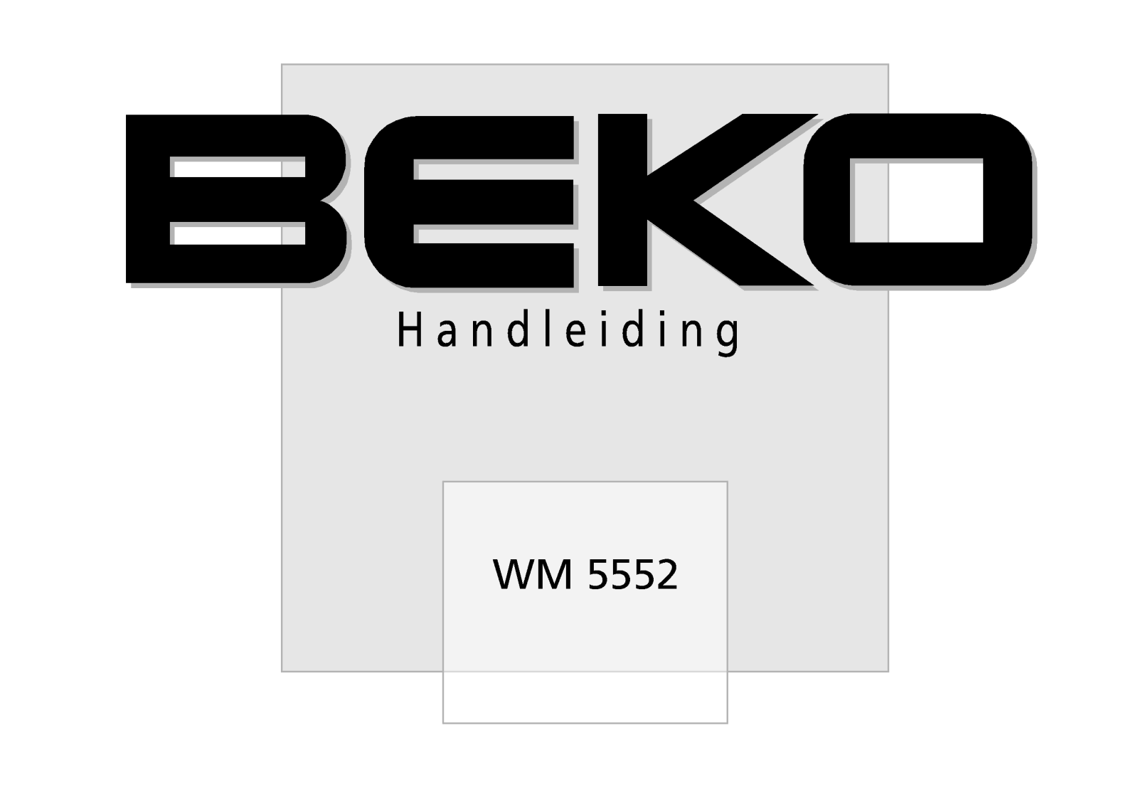 Beko WM 5552 User Manual