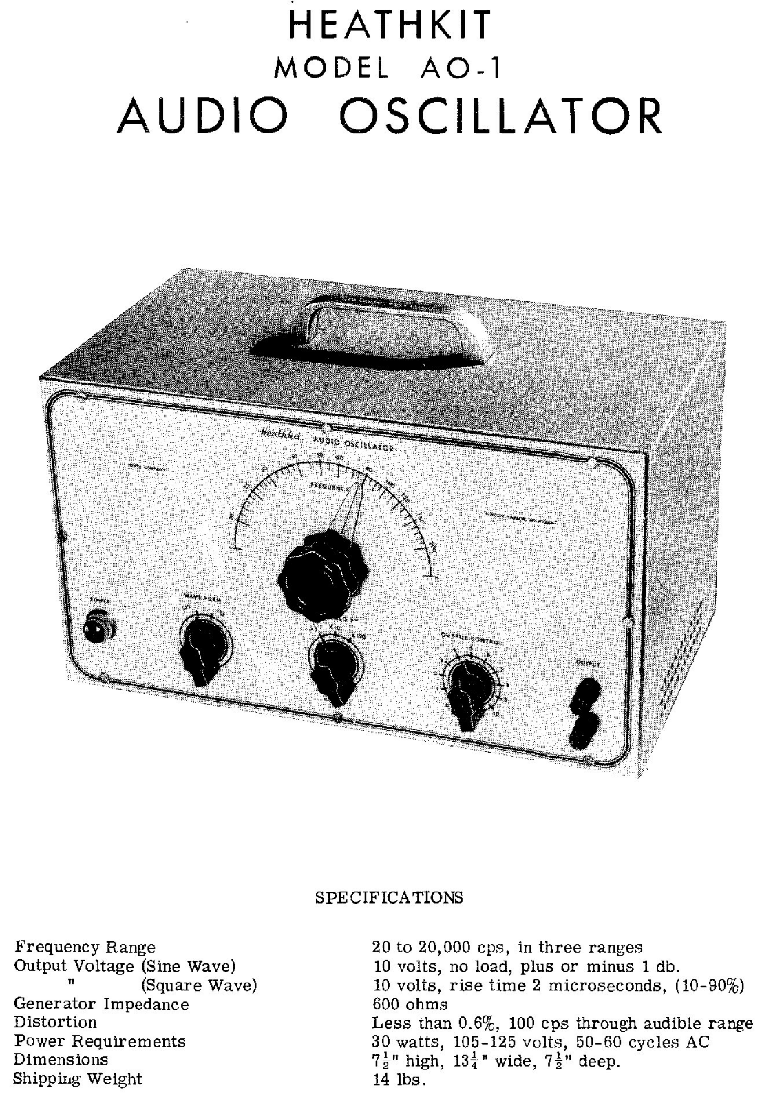 Heathkit AO-1 Schematic