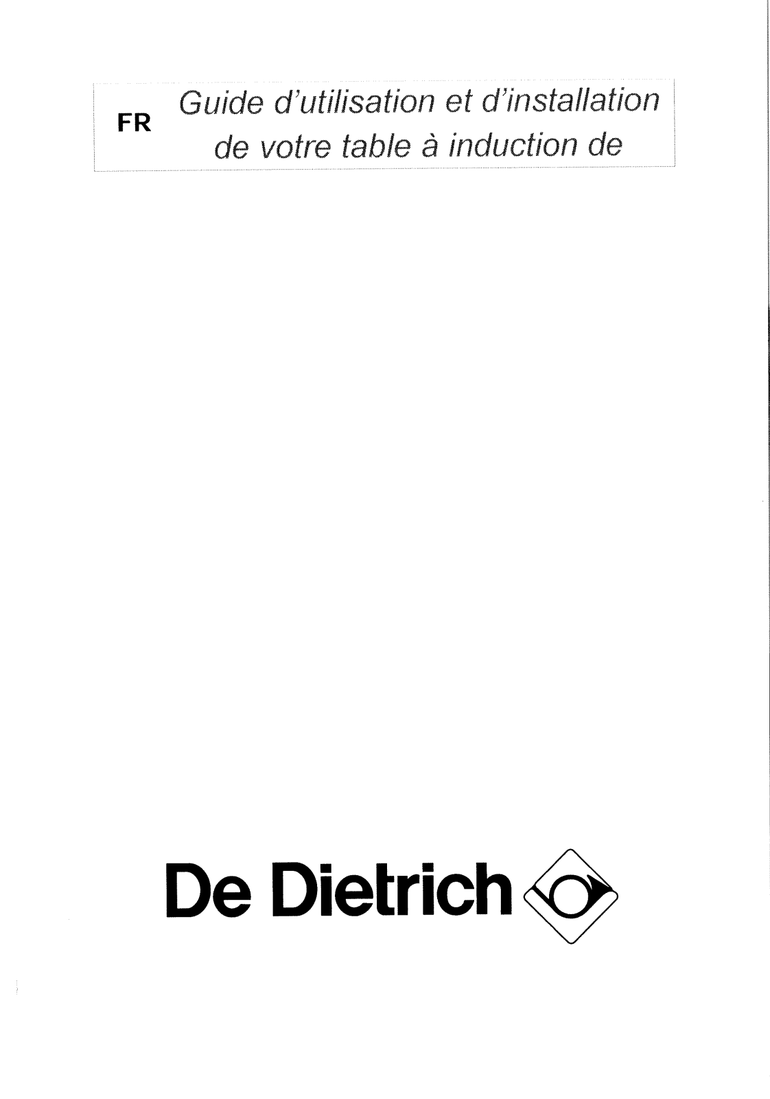 De dietrich DTI109XE1 User Manual