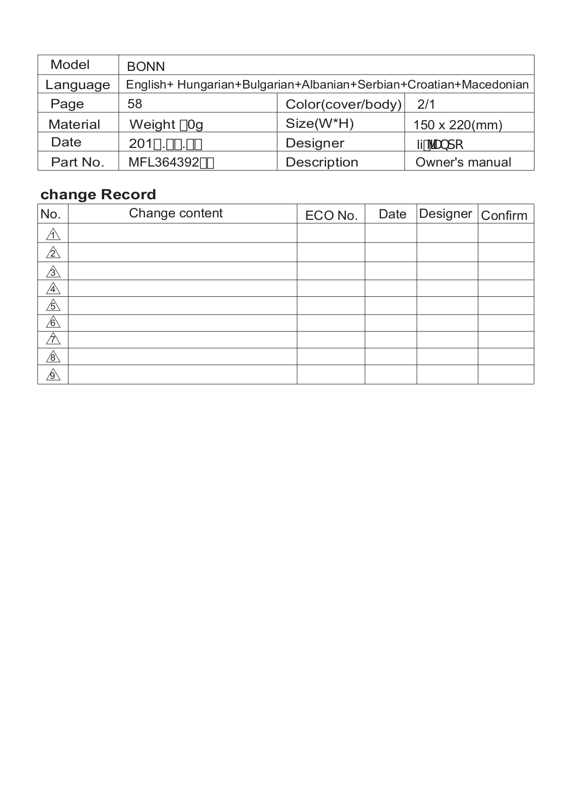 LG V-CP983STU, VTCP963STC Owner's Manual