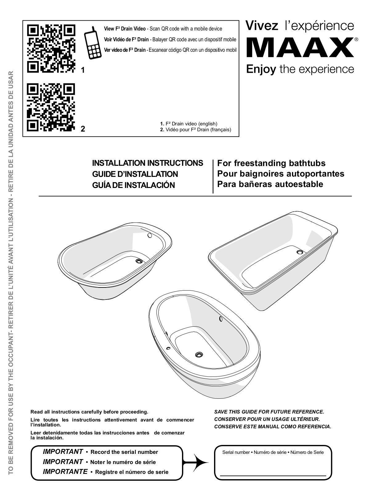 MAAX REVERIE F User Manual