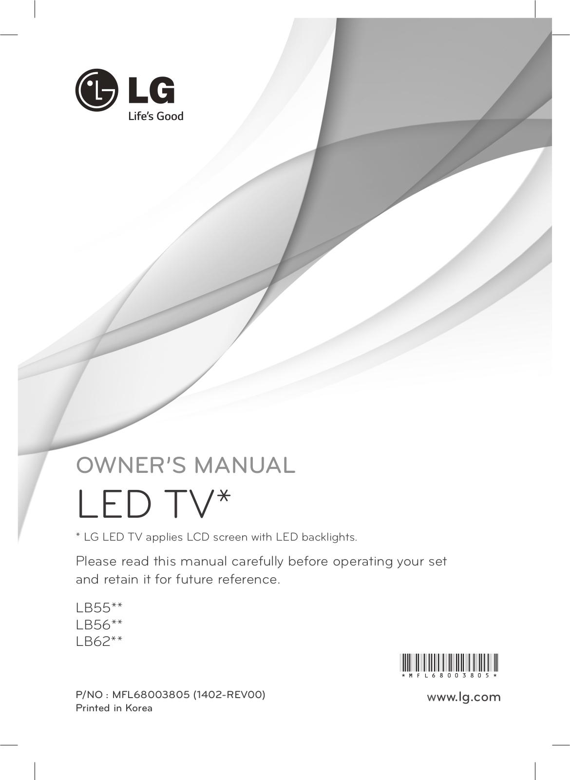 LG 50LB561V, 42LB561V, 55LB561V, 55LB620V, 47LB561V User manual