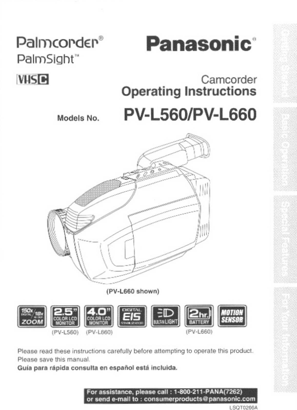 Panasonic PV-L560 User Manual