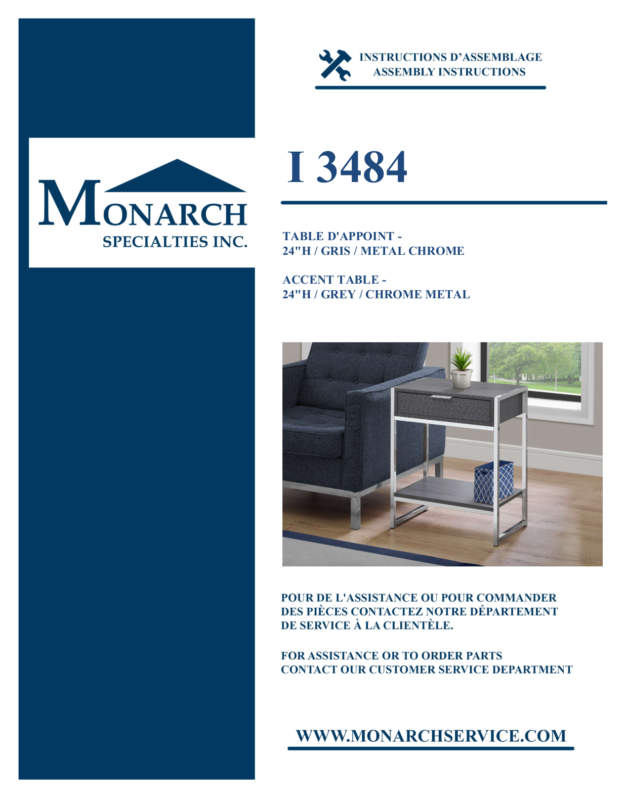 Monarch I3484 Assembly Guide