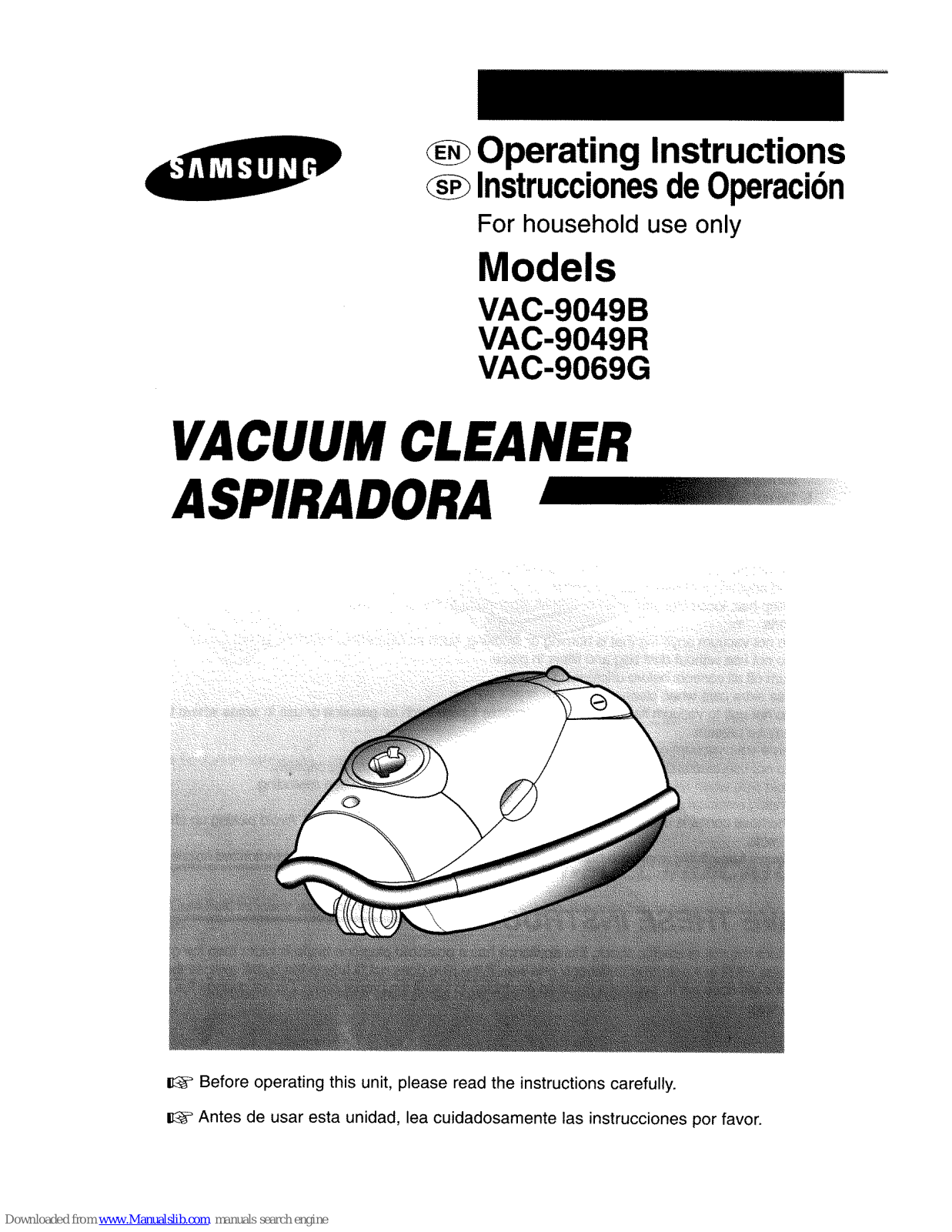 Samsung VAC-9049B, VAC-9049R, VAC-9069G Operating Instructions Manual