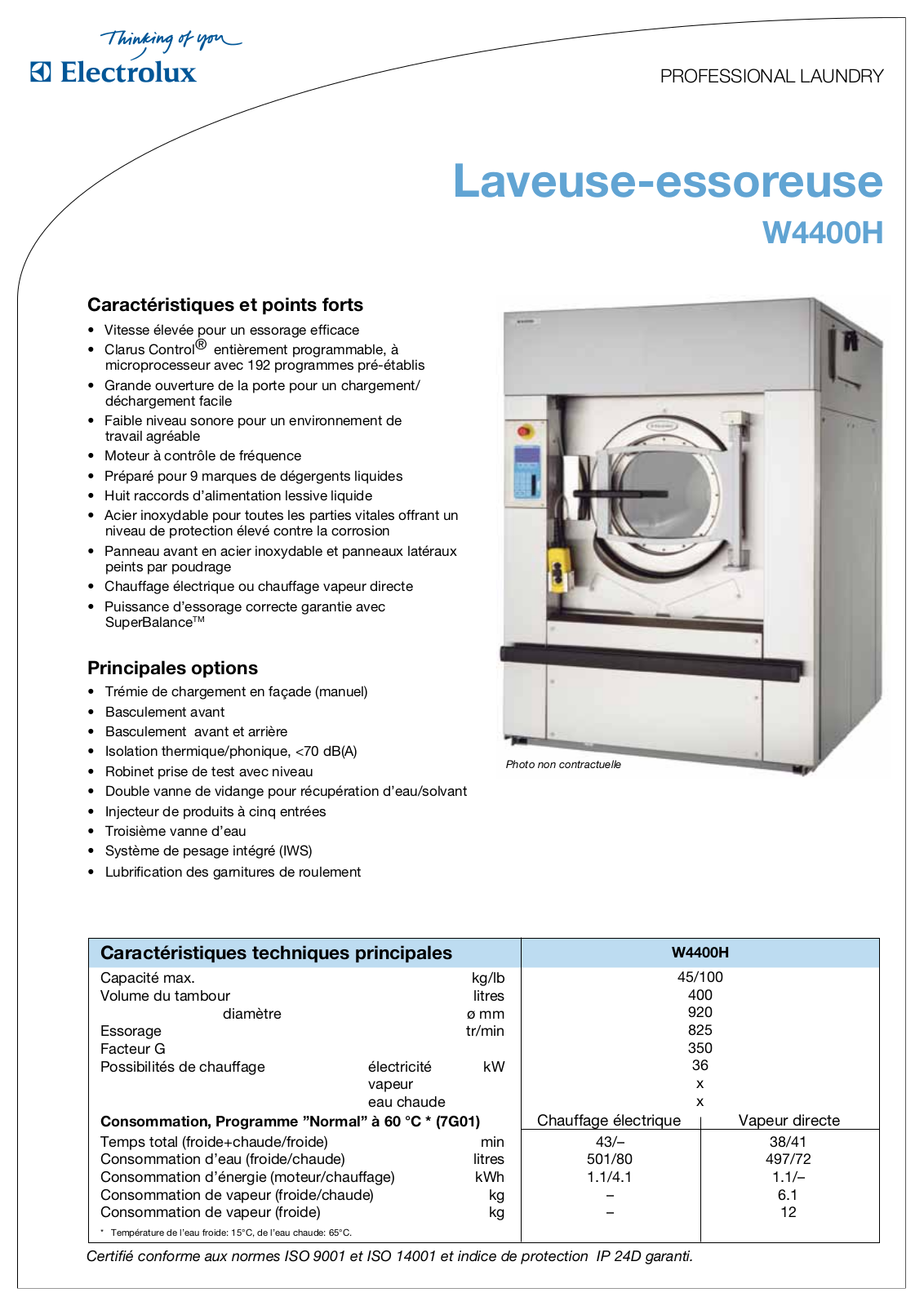 ELECTROLUX W4400H User Manual