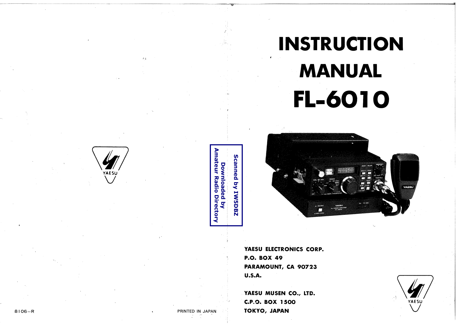 Yaesu FL-6010 Instruction Manual