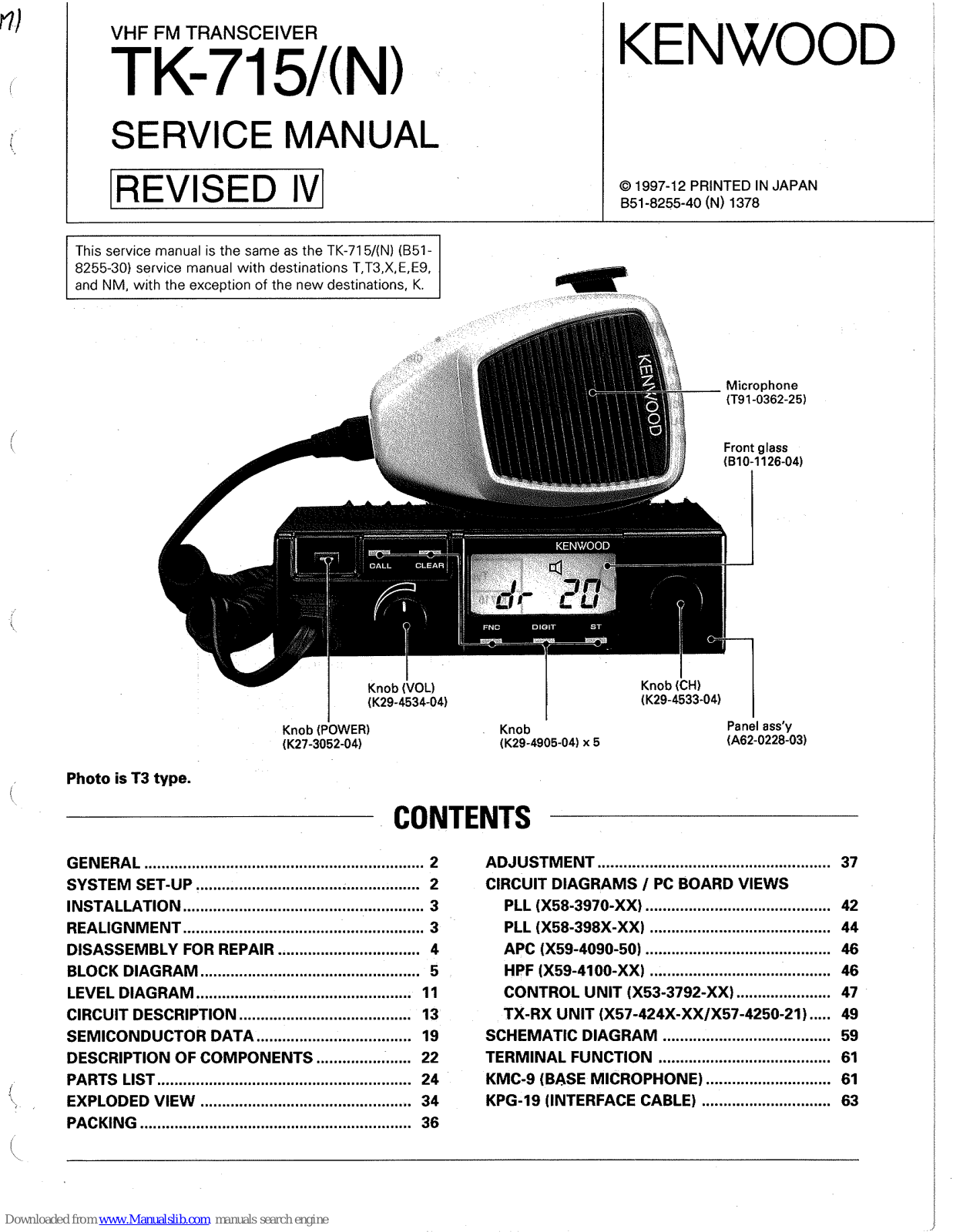 Kenwood TK715/(N), TK-715 Service Manual