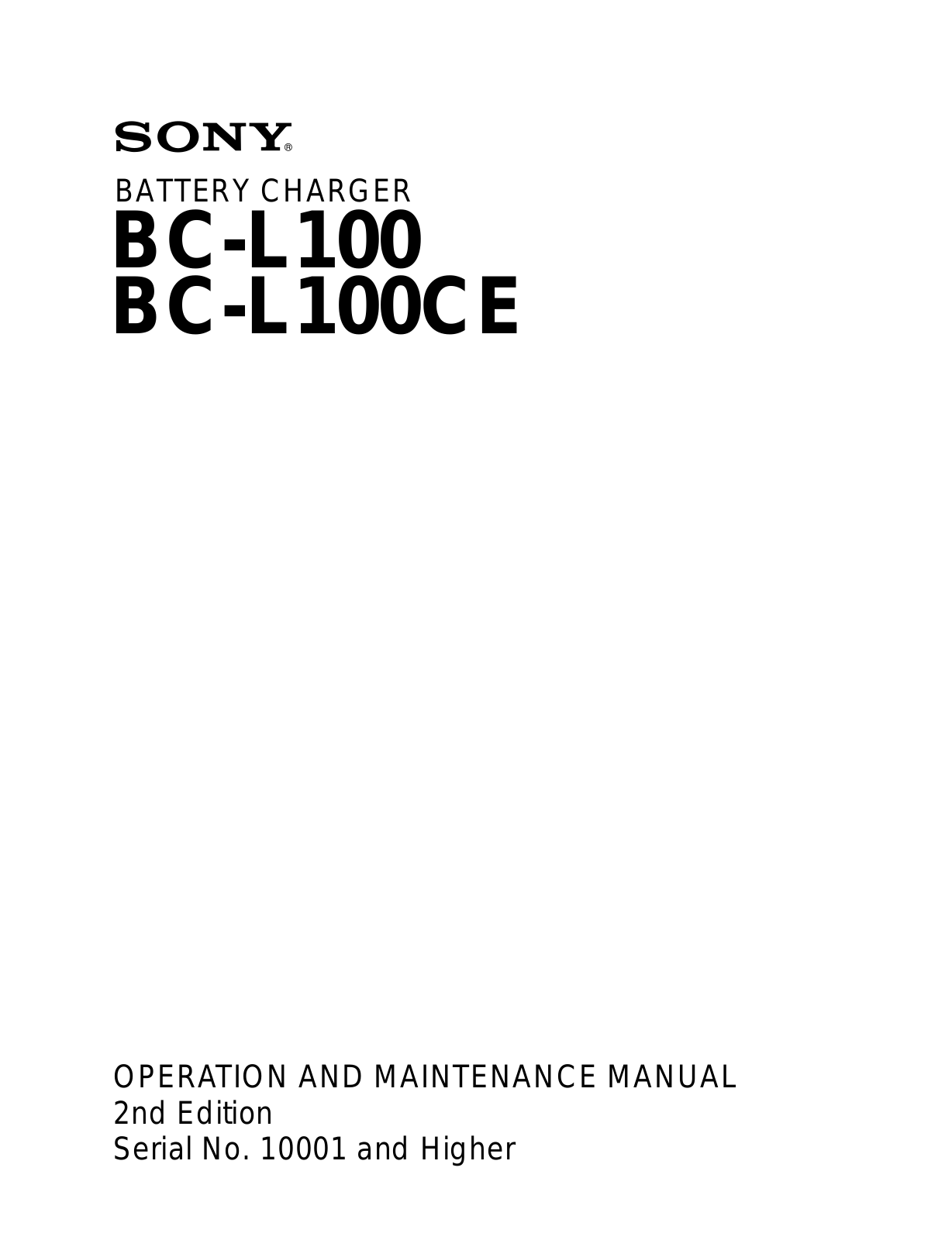 Sony BC-L100, BC-L100CE Users guide - ManualMachine.com