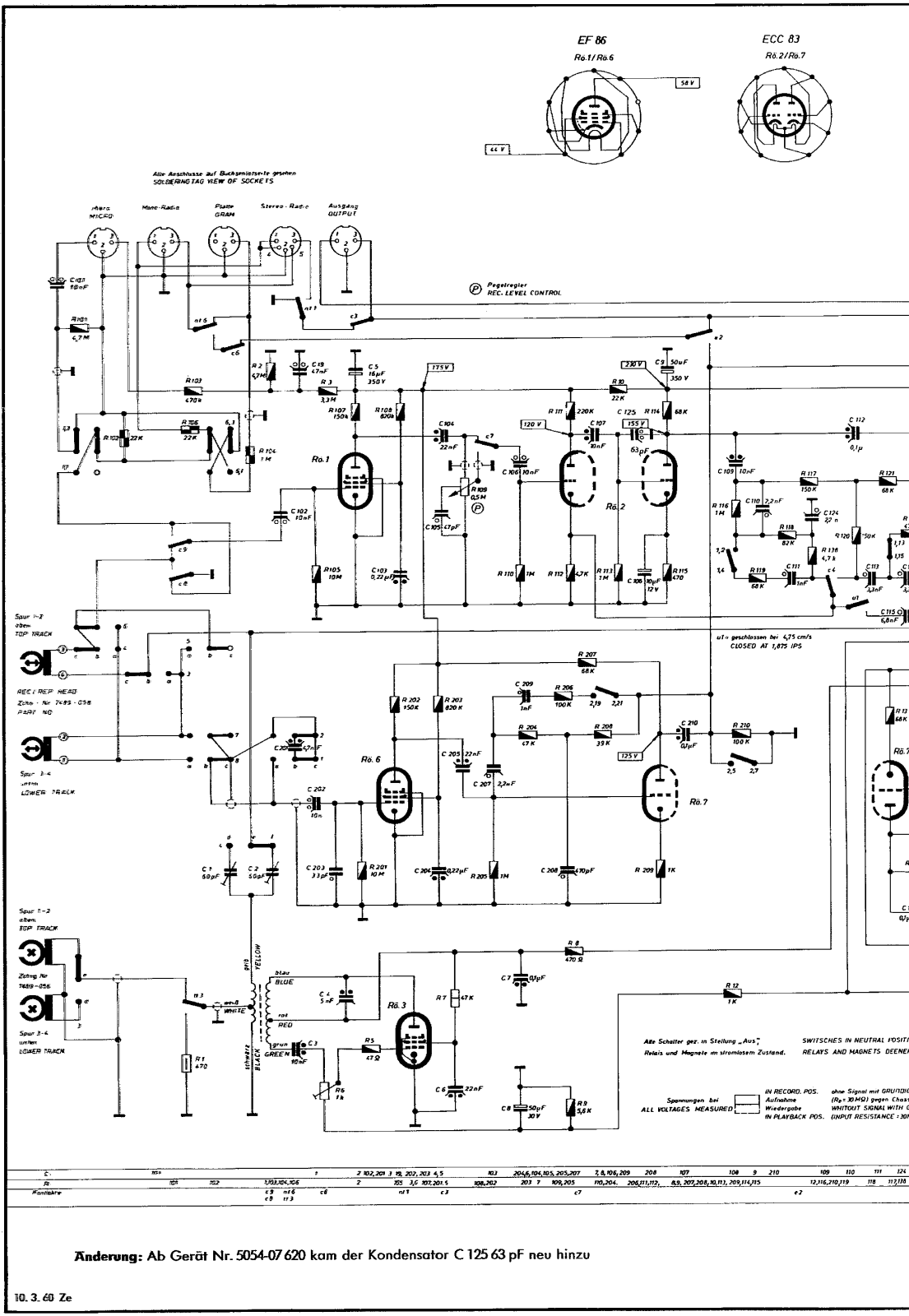 Grundig TK-54 Schematic