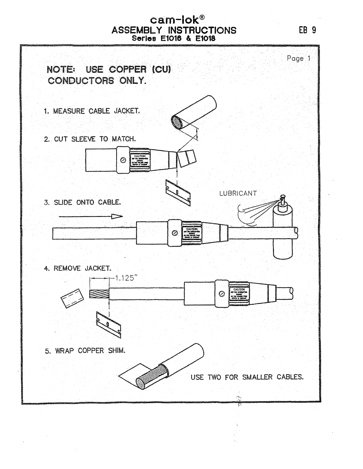 Joy Cooper Interconnect E1016 Series, E1018 Series Assembly Instructions - ManualMachine.com