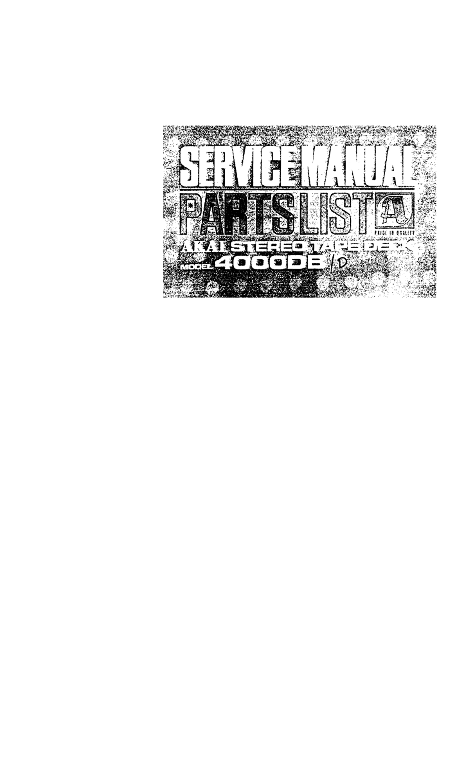 Akai 4000DB Service Manual