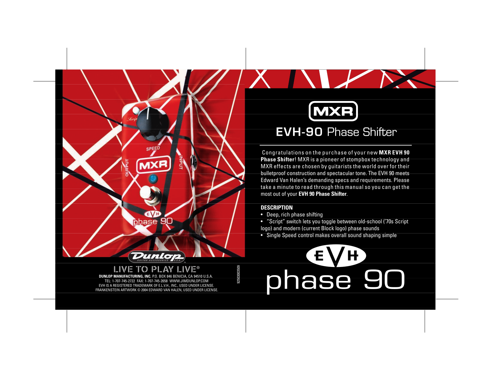 MXR EVH90 User Manual