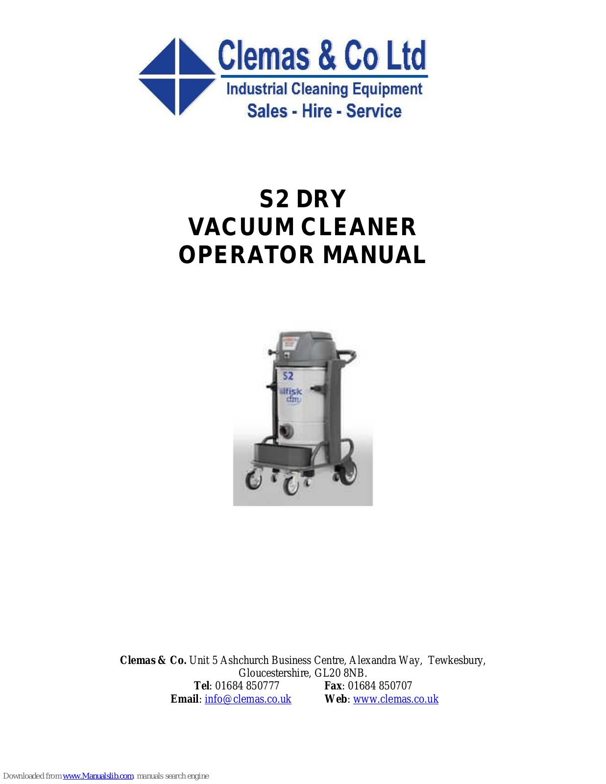 Clemas & Co S2 DRY Operator's Manual