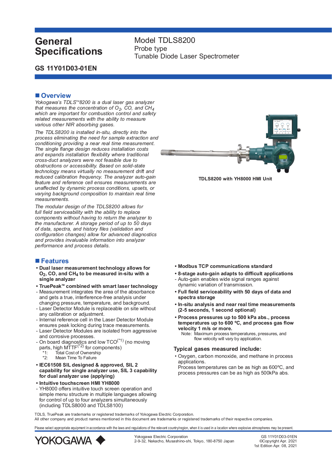 Yokogawa TDLS8200 User manual