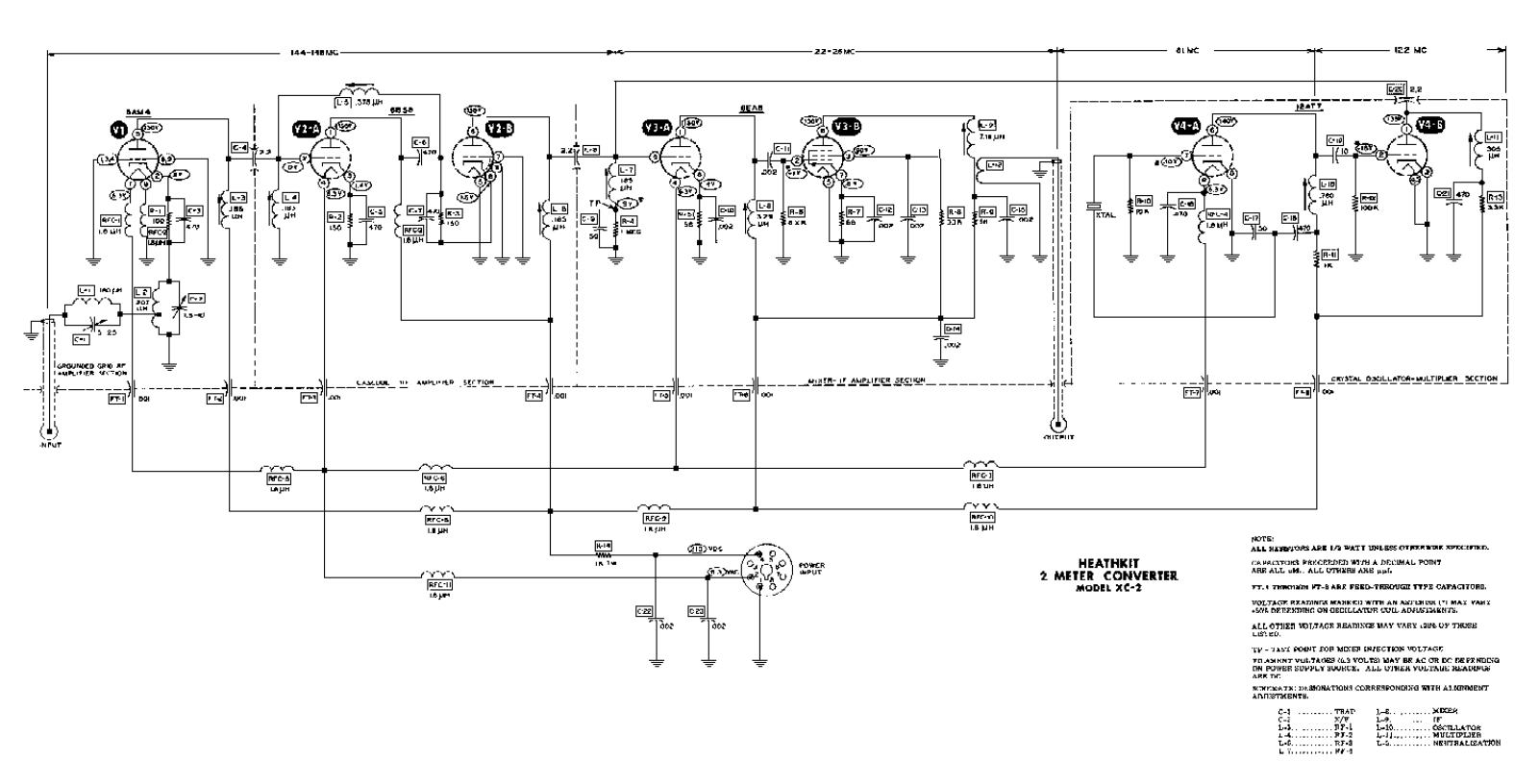 Heath Company XC-2 Schematic