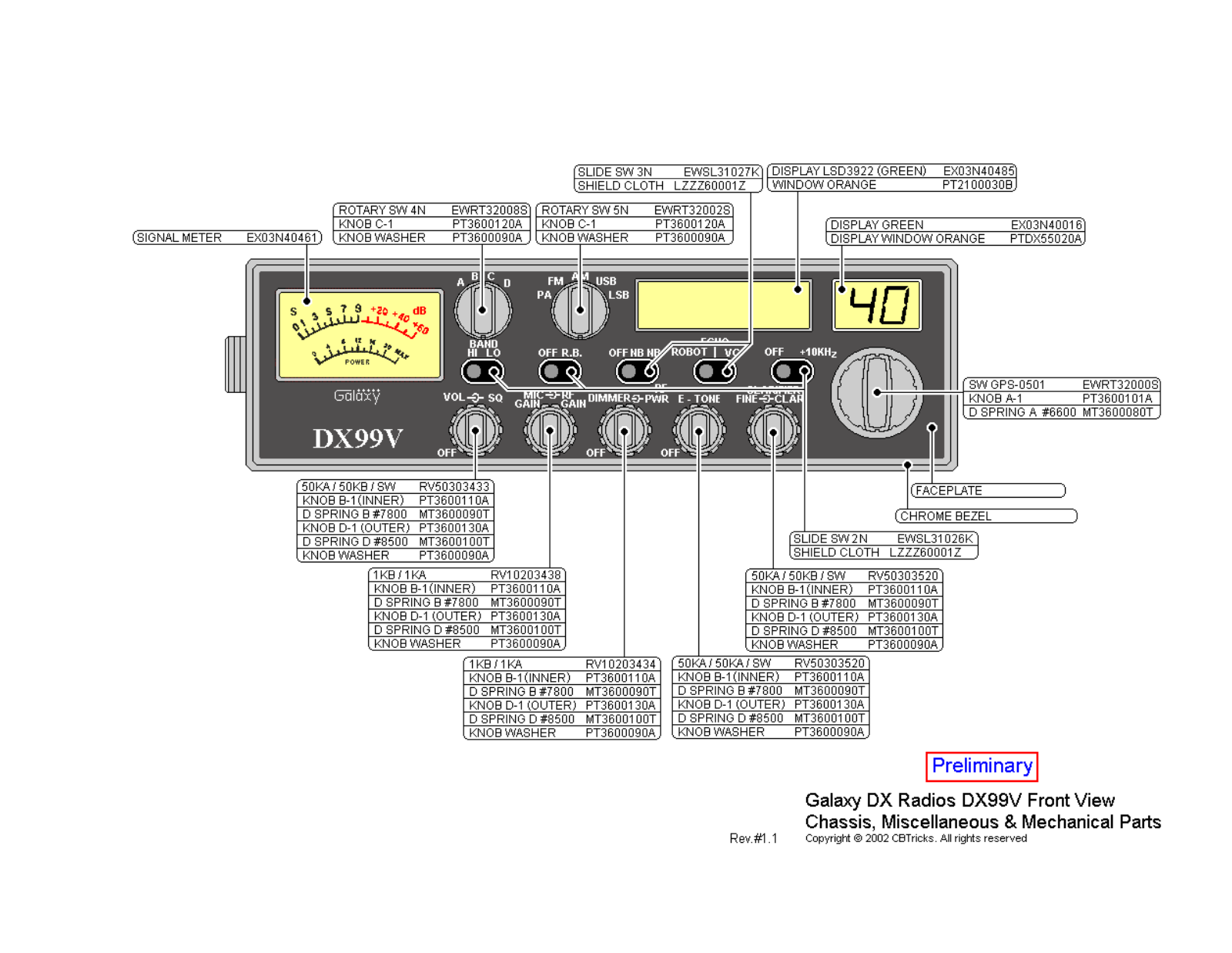 Galaxy dx99v Parts