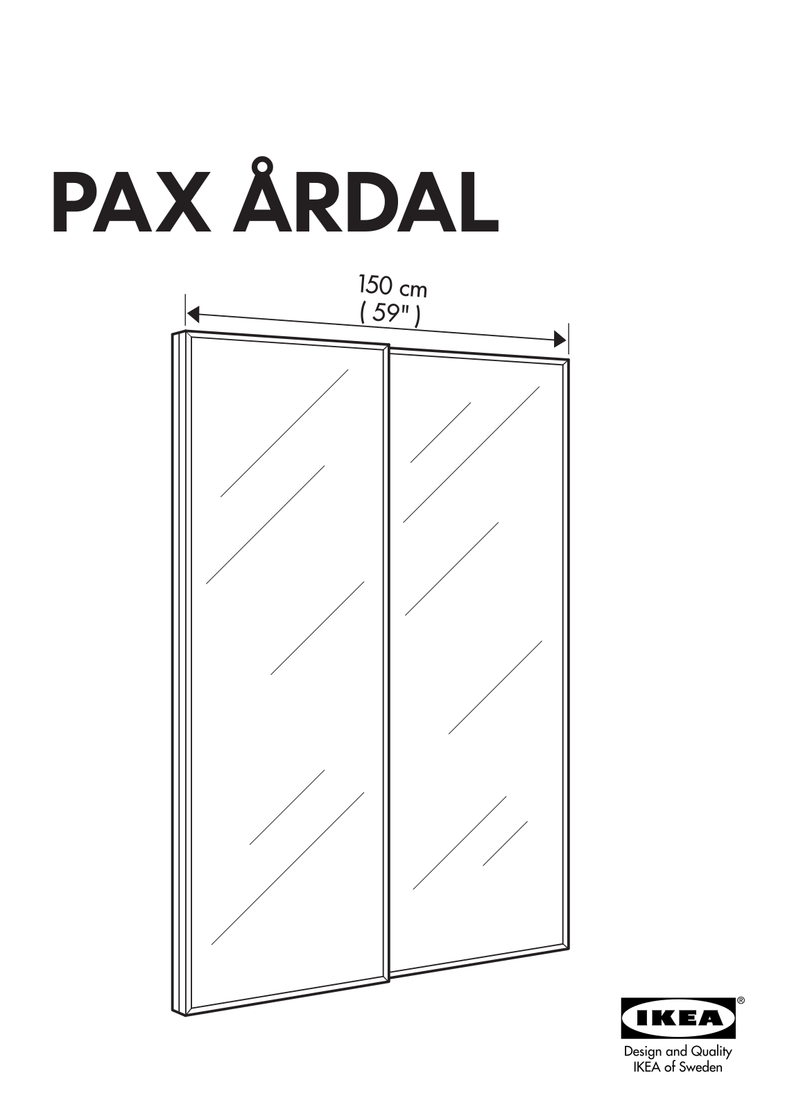 IKEA PAX ARDAL SLIDING DOOR 59X93 Assembly Instruction