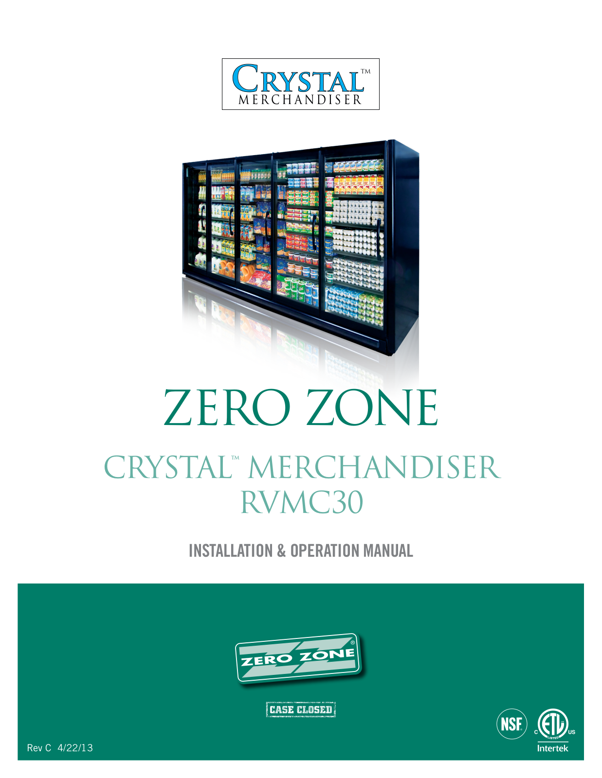 Zero Zone RVMC30 Installation  Manual