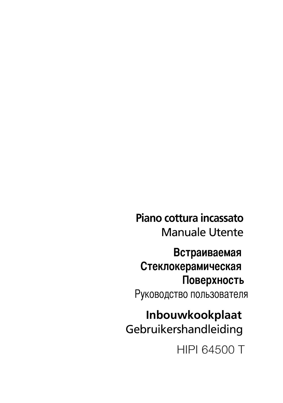 Beko HIPI 64500 T User manual