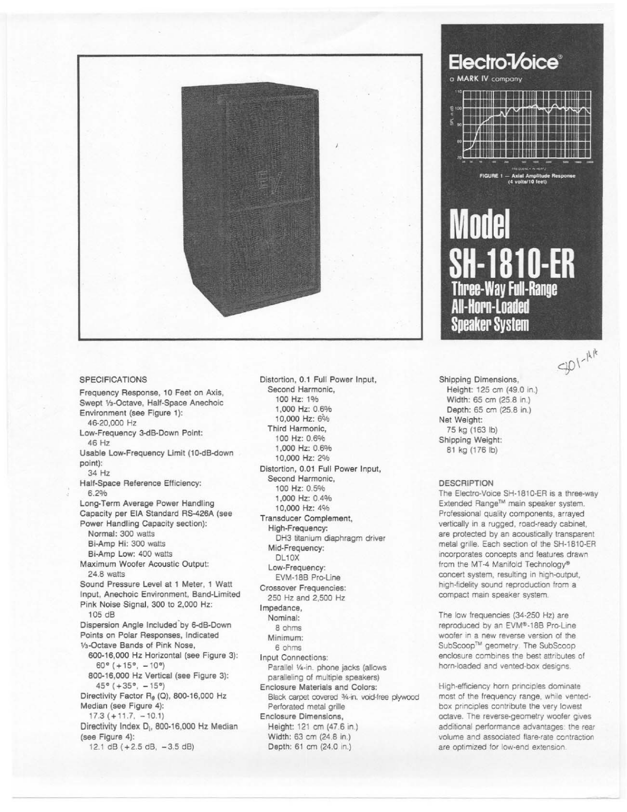 Electro-Voice SH-1810-ER User Manual