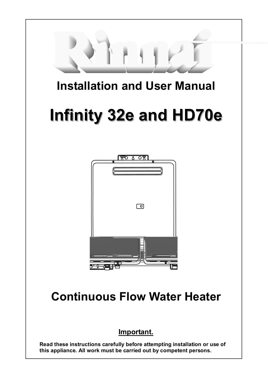 Rinnai HD70e User Manual