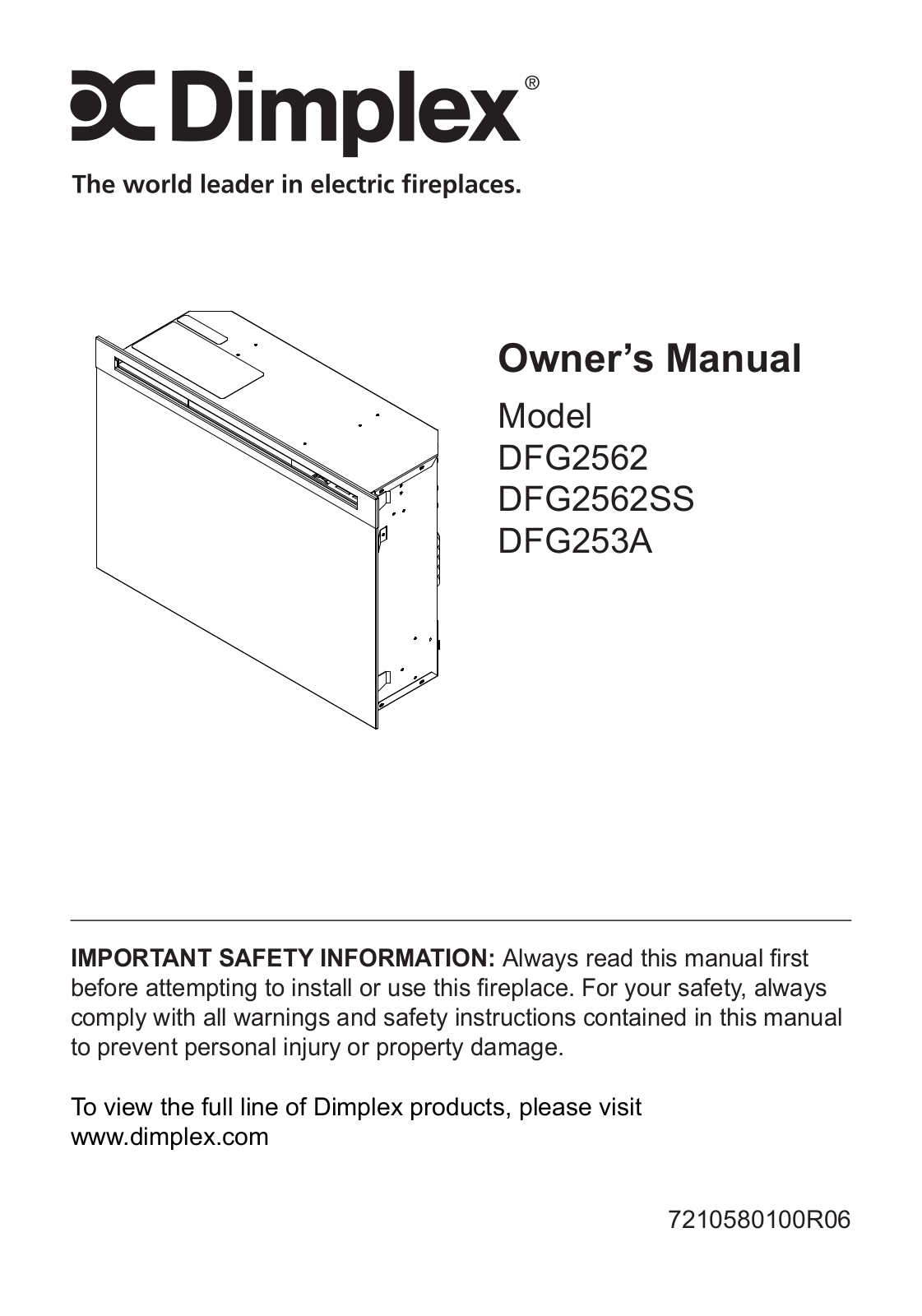 Dimplex DFG2562, DFG2562SS, DFG253A User Manual