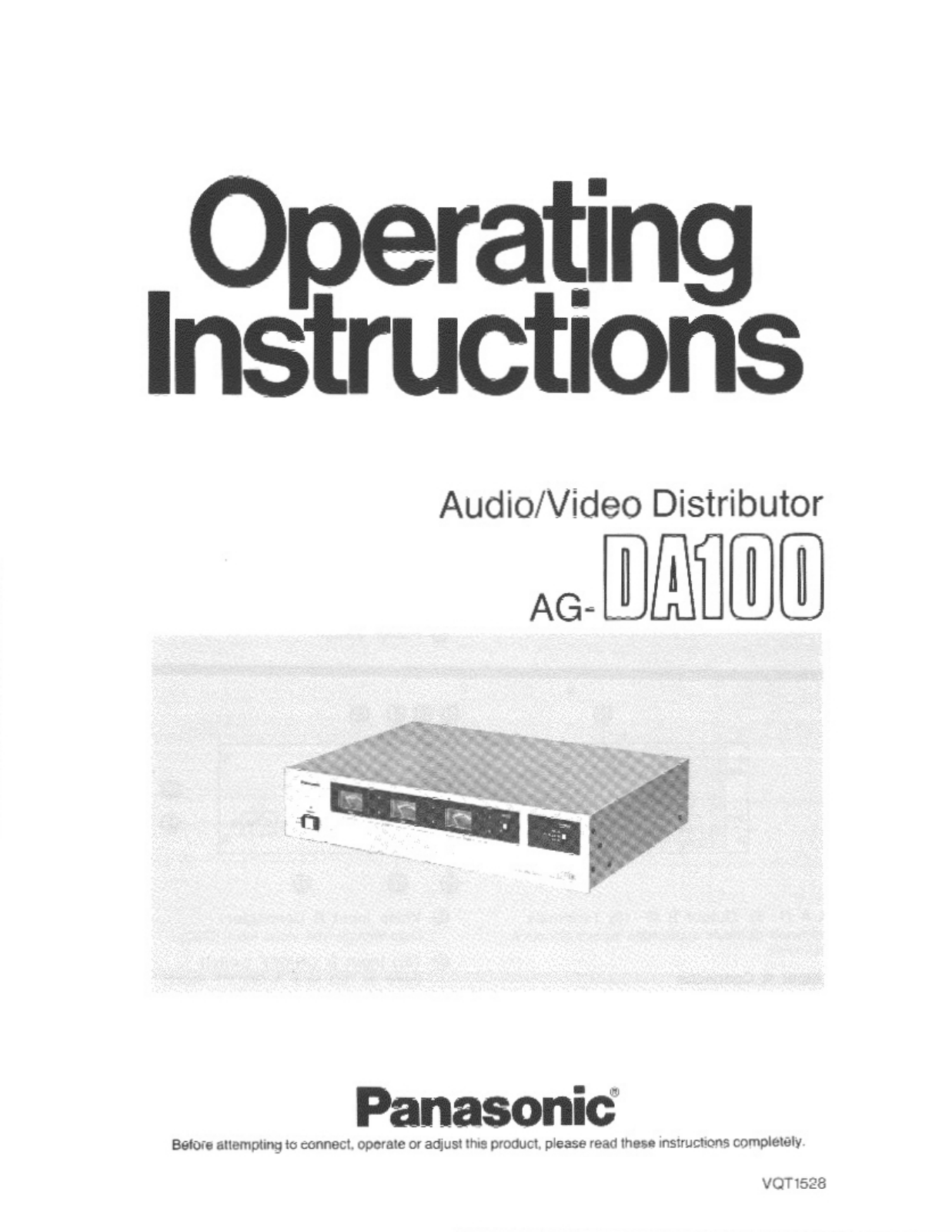Panasonic AG-DA100 User Manual