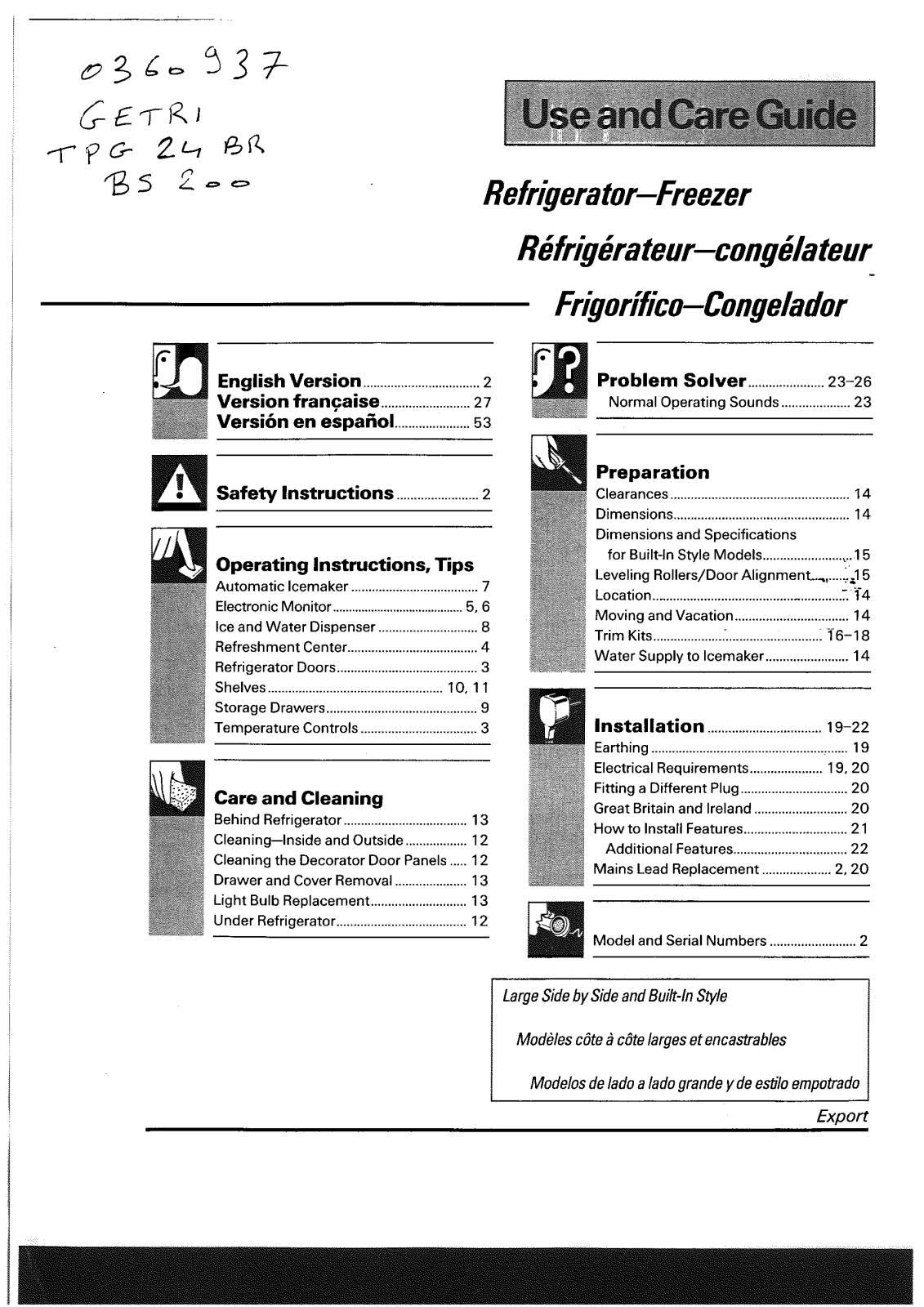 GENERAL ELECTRIC TPG 24 User Manual