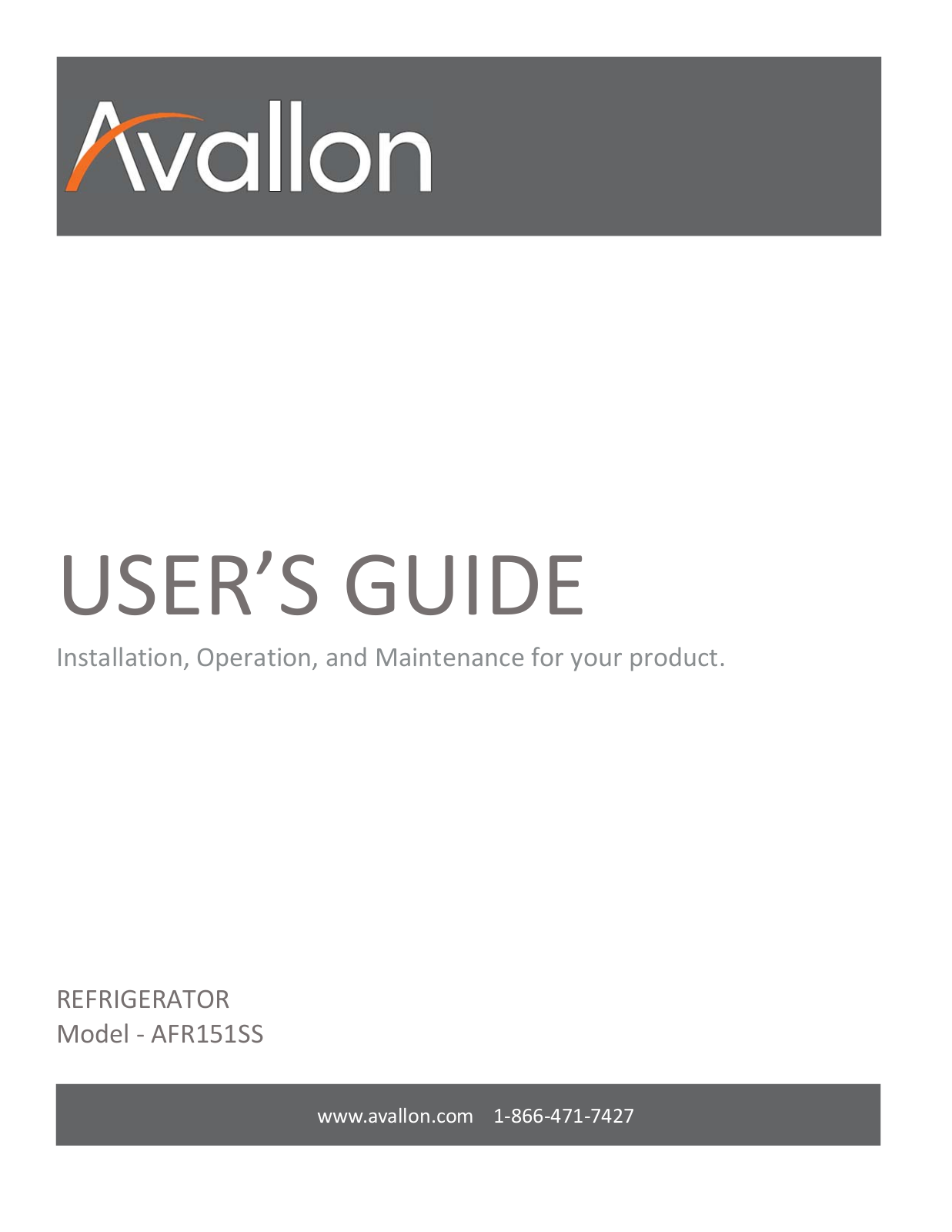 Avallon AFR151SS User Manual