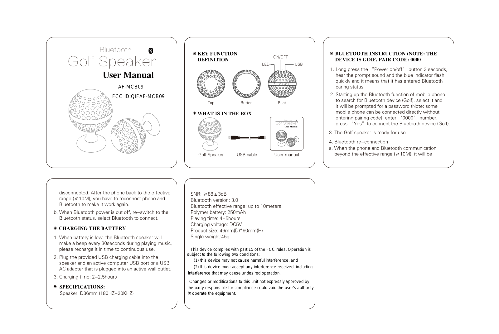 My Music Group AF MCB09 Users manual