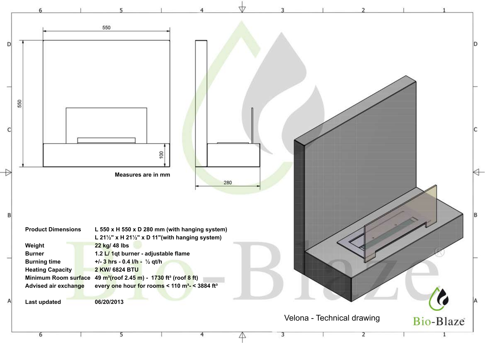 Bio-Blaze BBVEB Technical Drawing - ManualMachine.com