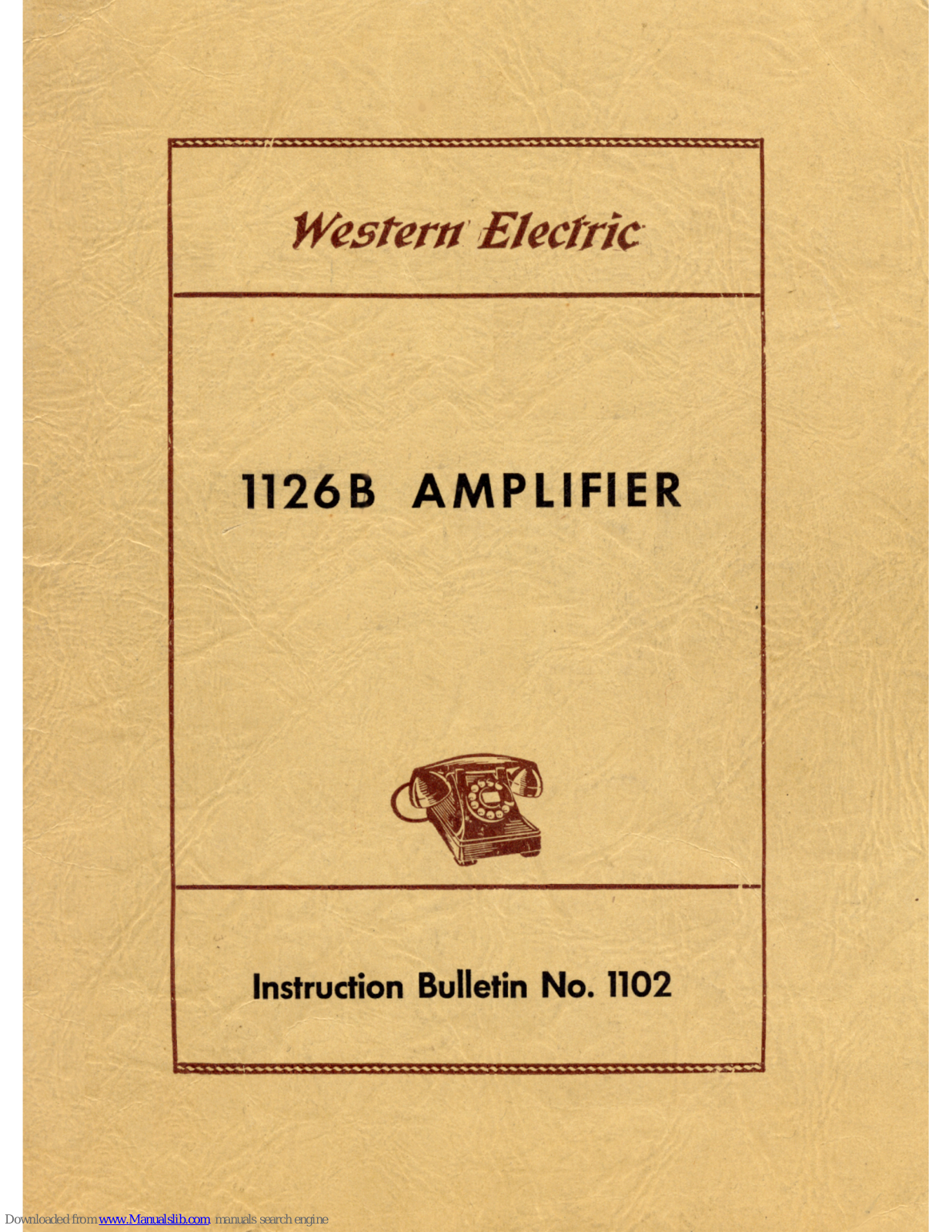 Western Electric 1126B Instruction Bulletin