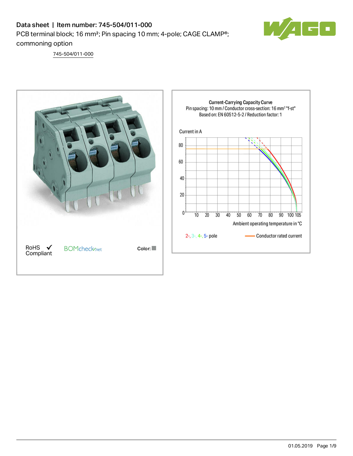 Wago 745-504/011-000 Data Sheet