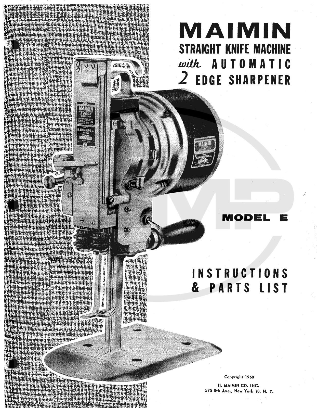 Maimin MODEL E Parts Book