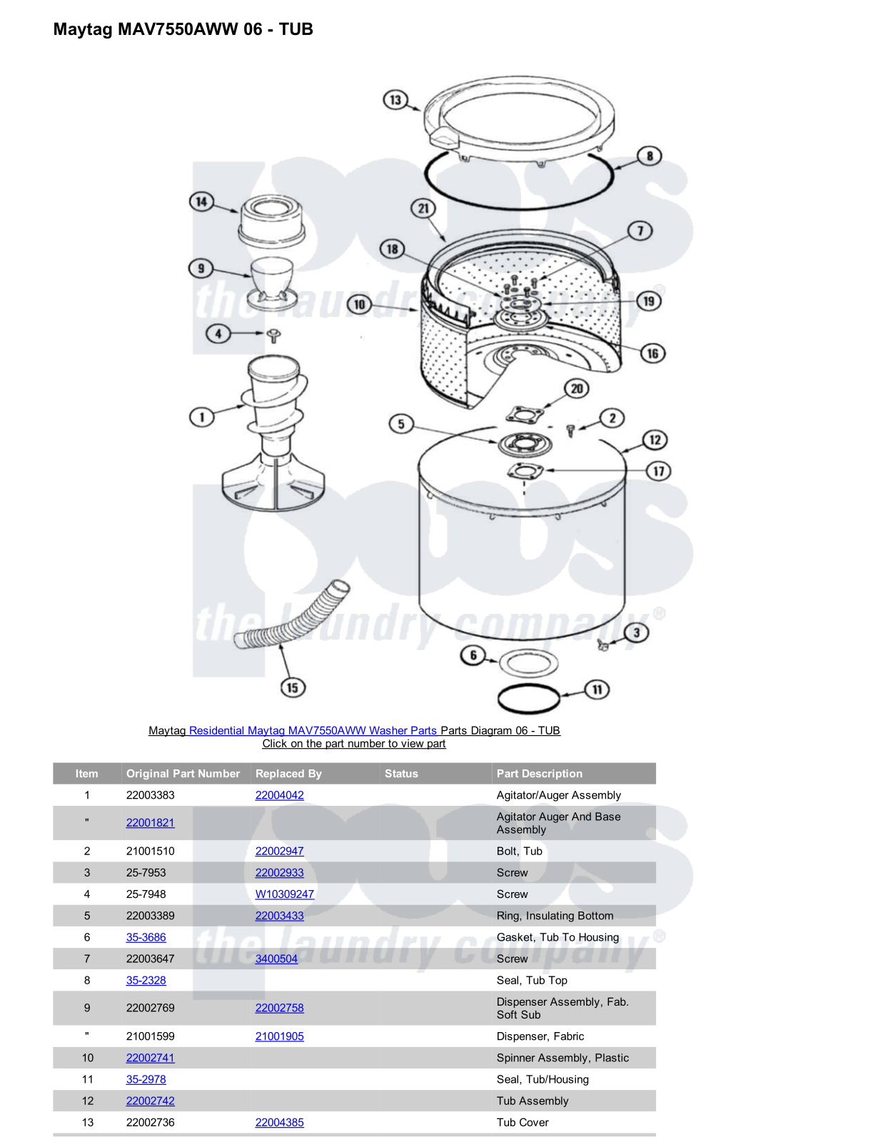 Maytag MAV7550AWW Parts Diagram