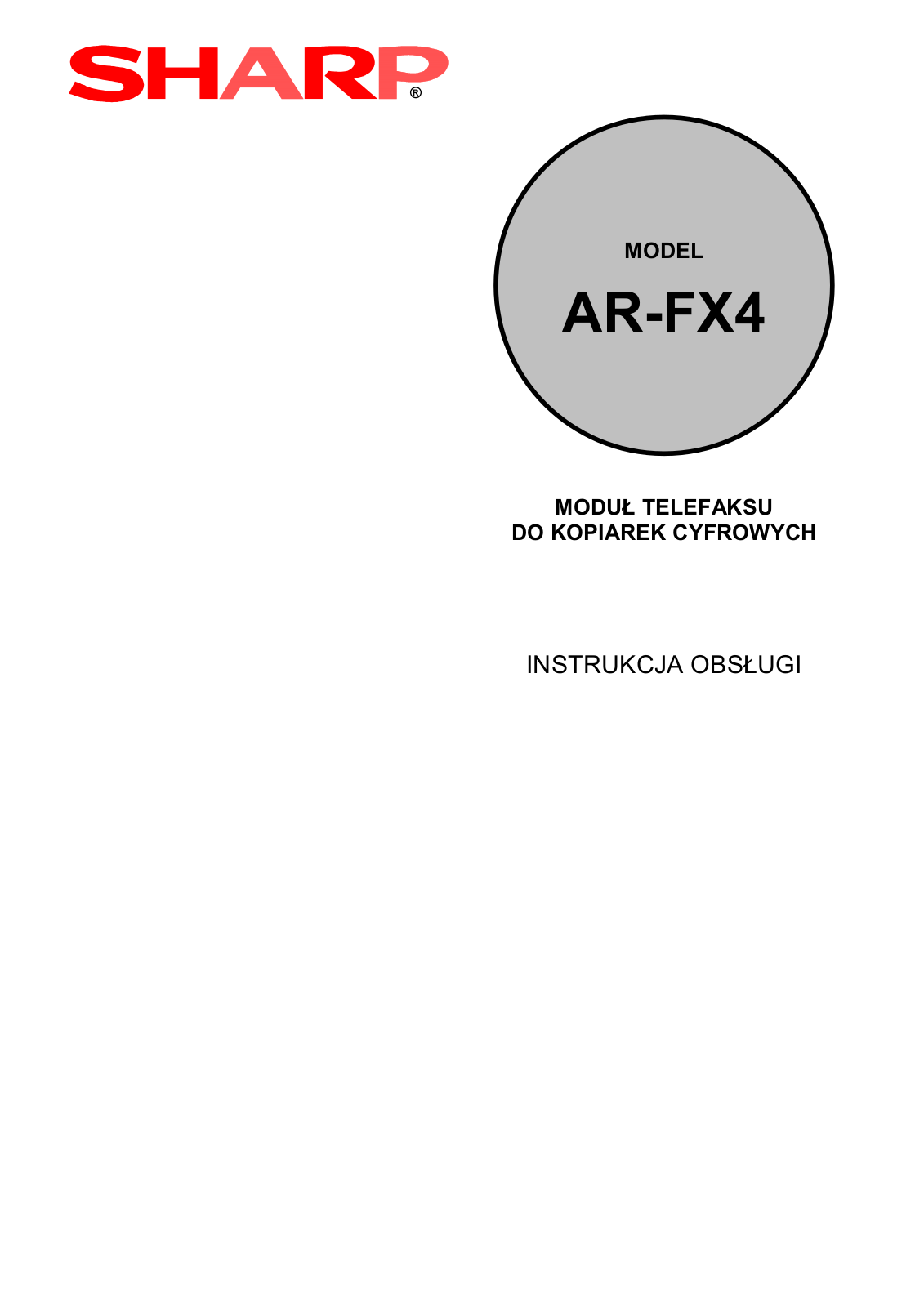 Sharp AR-FX4 User Manual