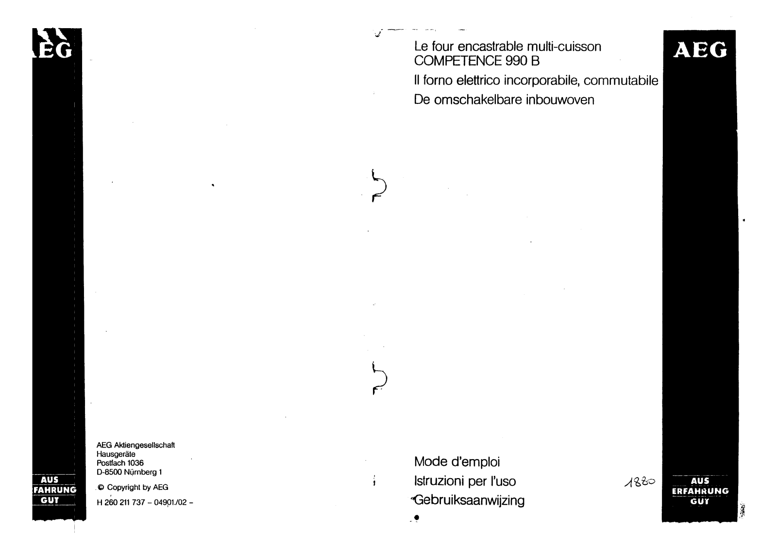 AEG COMPETENCE 990B User Manual