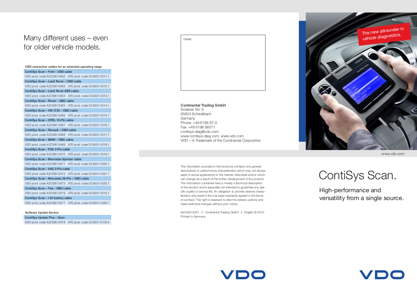 Vdo CONTISYS SCAN User Manual