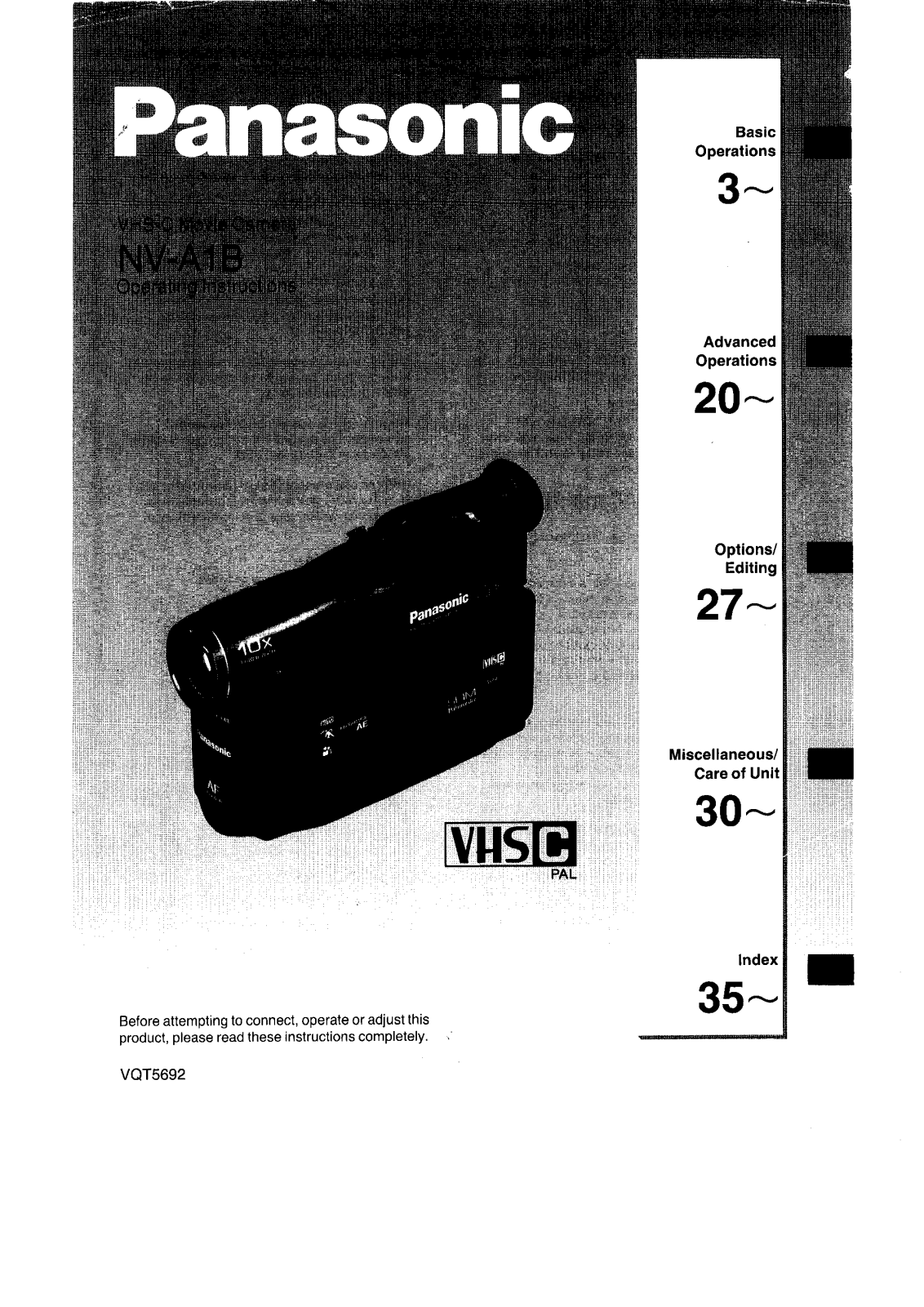 Panasonic NV-A1B User Manual