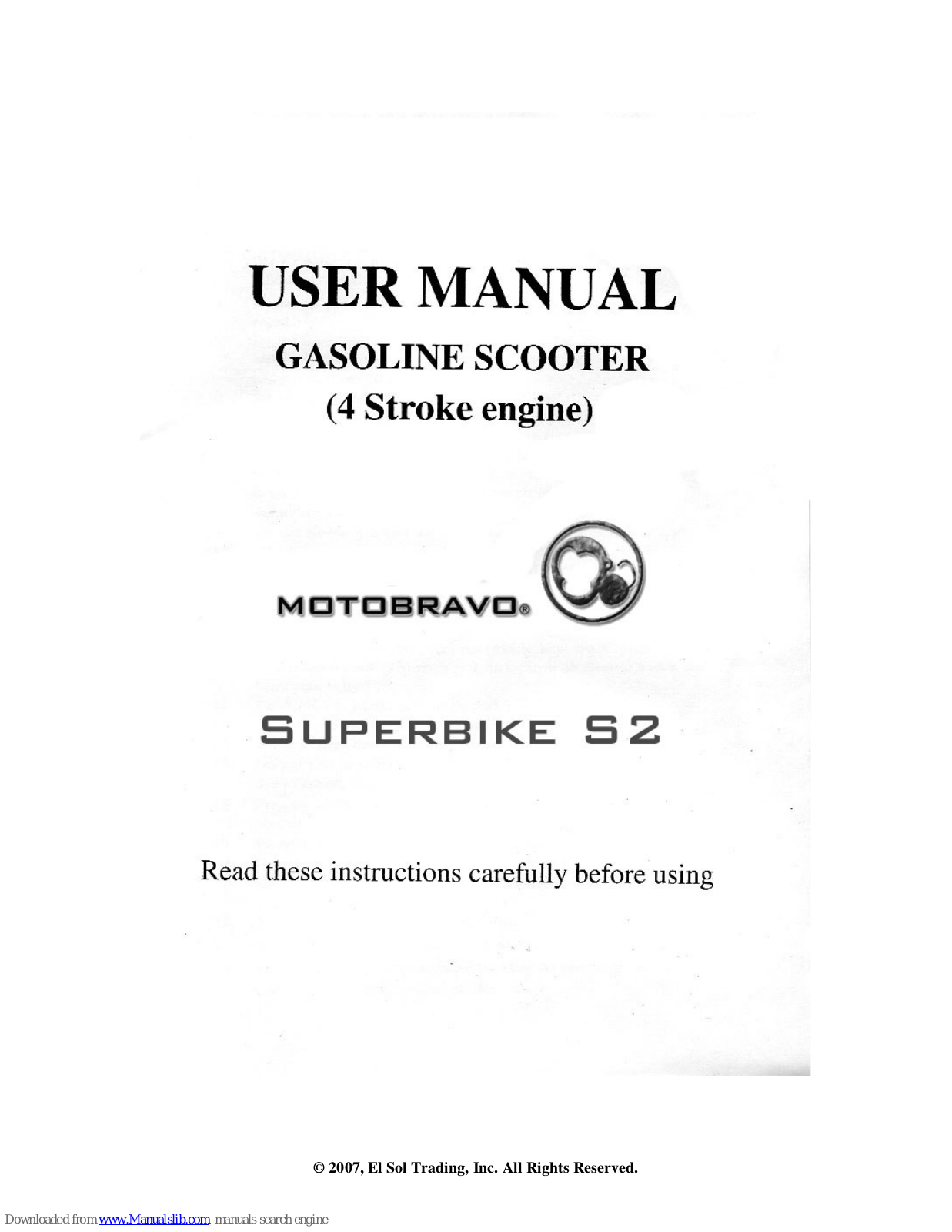 Motobravo Superbike S2 User Manual