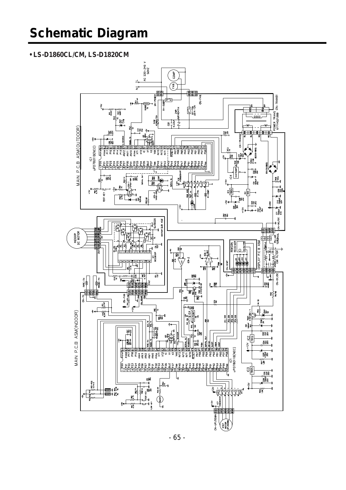 LG LS-D1860CL, LS-D1860CM, LS-D1820CM Diagram