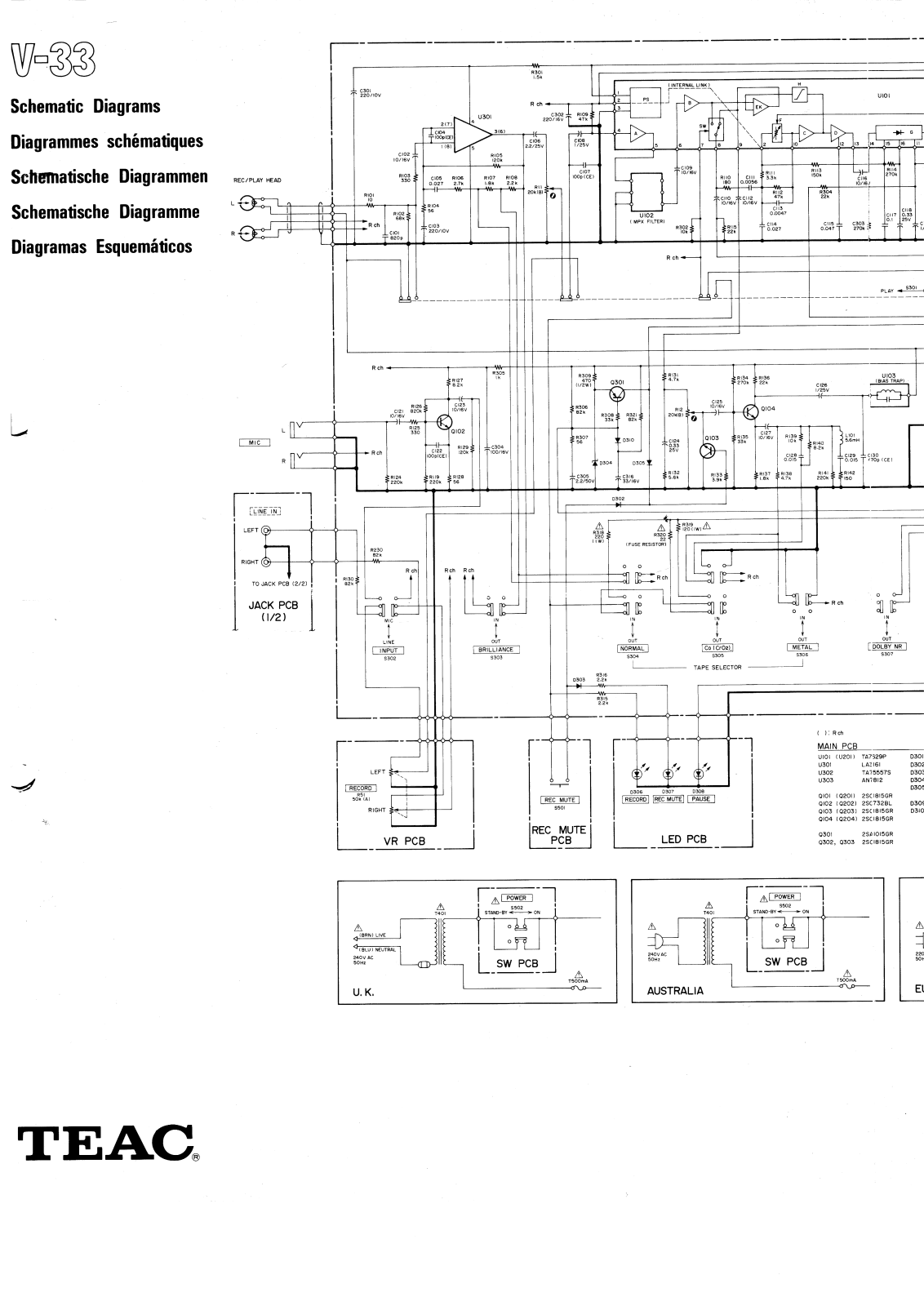 Teac V-33 Schematic