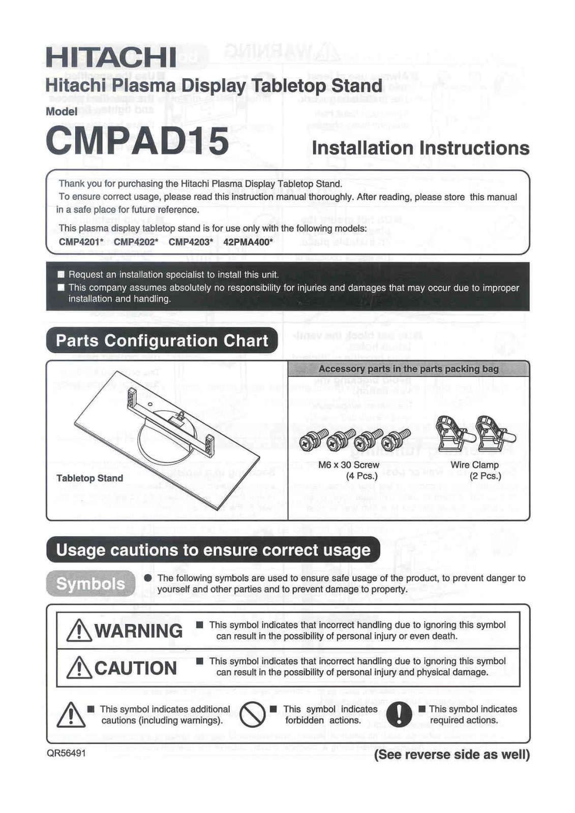 Hitachi CMPAD15 User Manual