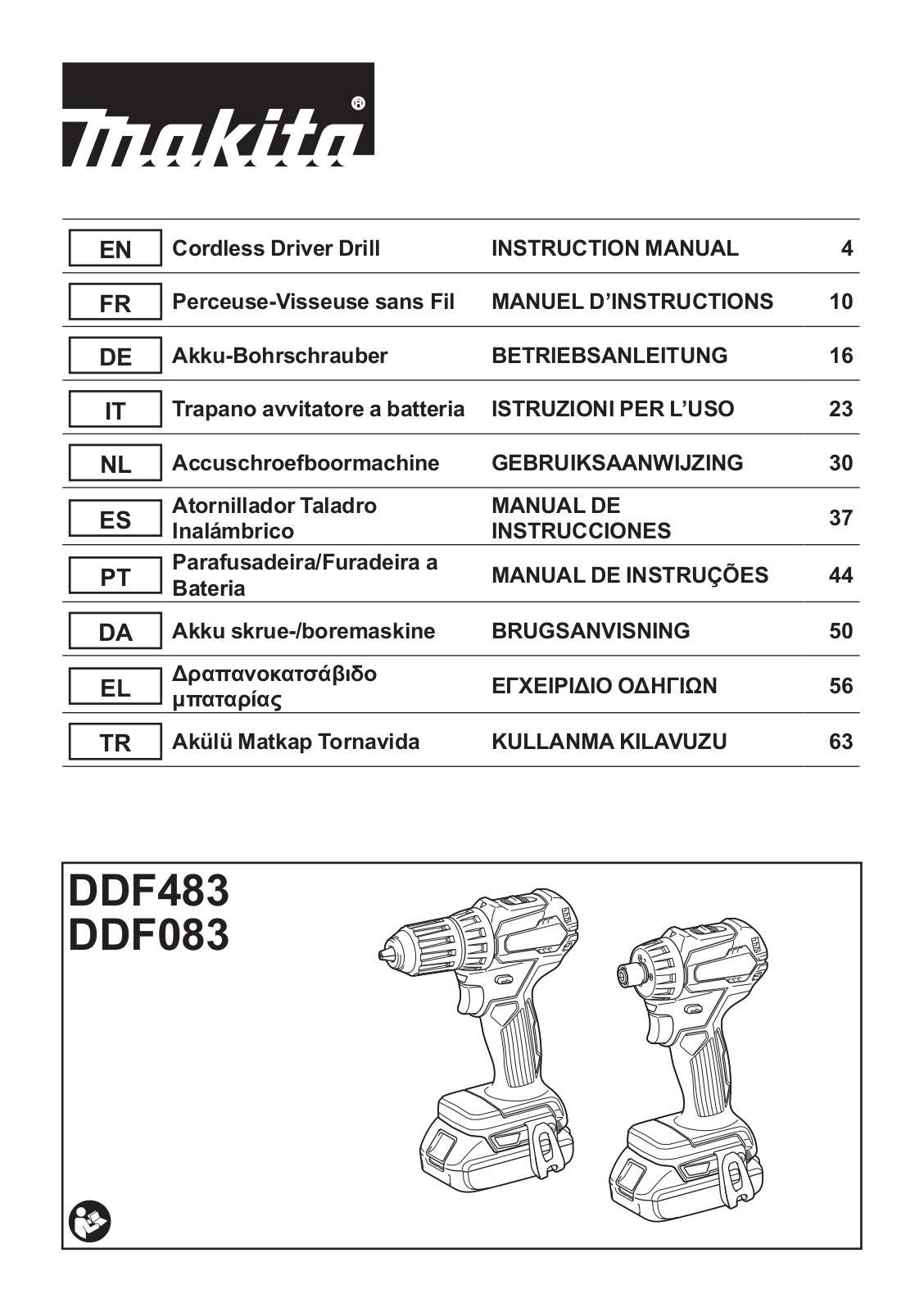 Makita DDF483RFJ User Manual