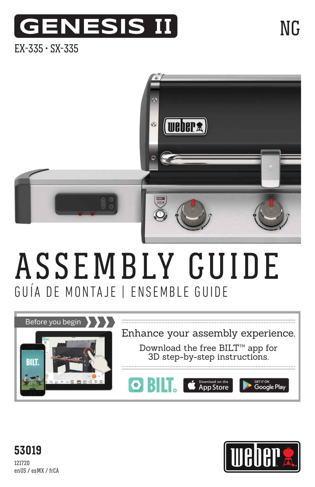 Weber EX-335 NG, SX-335 NG Assembly Guide