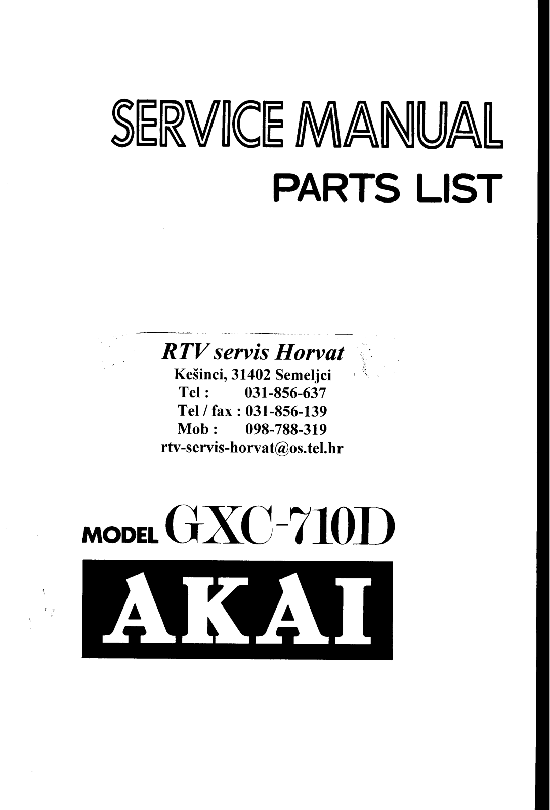 Akai GXC-710-D Service manual