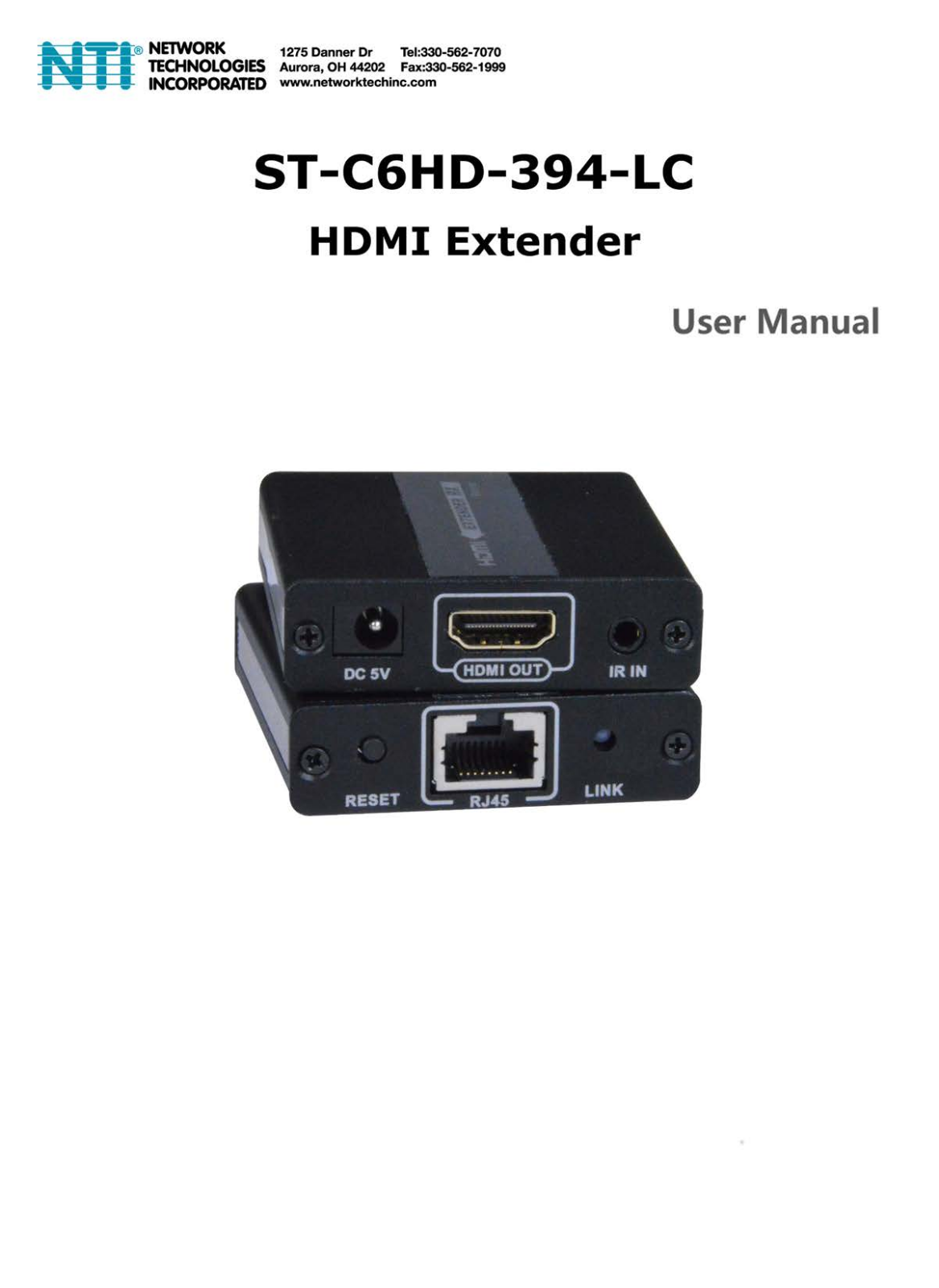 Network Technologies ST-C6HD-394-LC User guide - ManualMachine.com