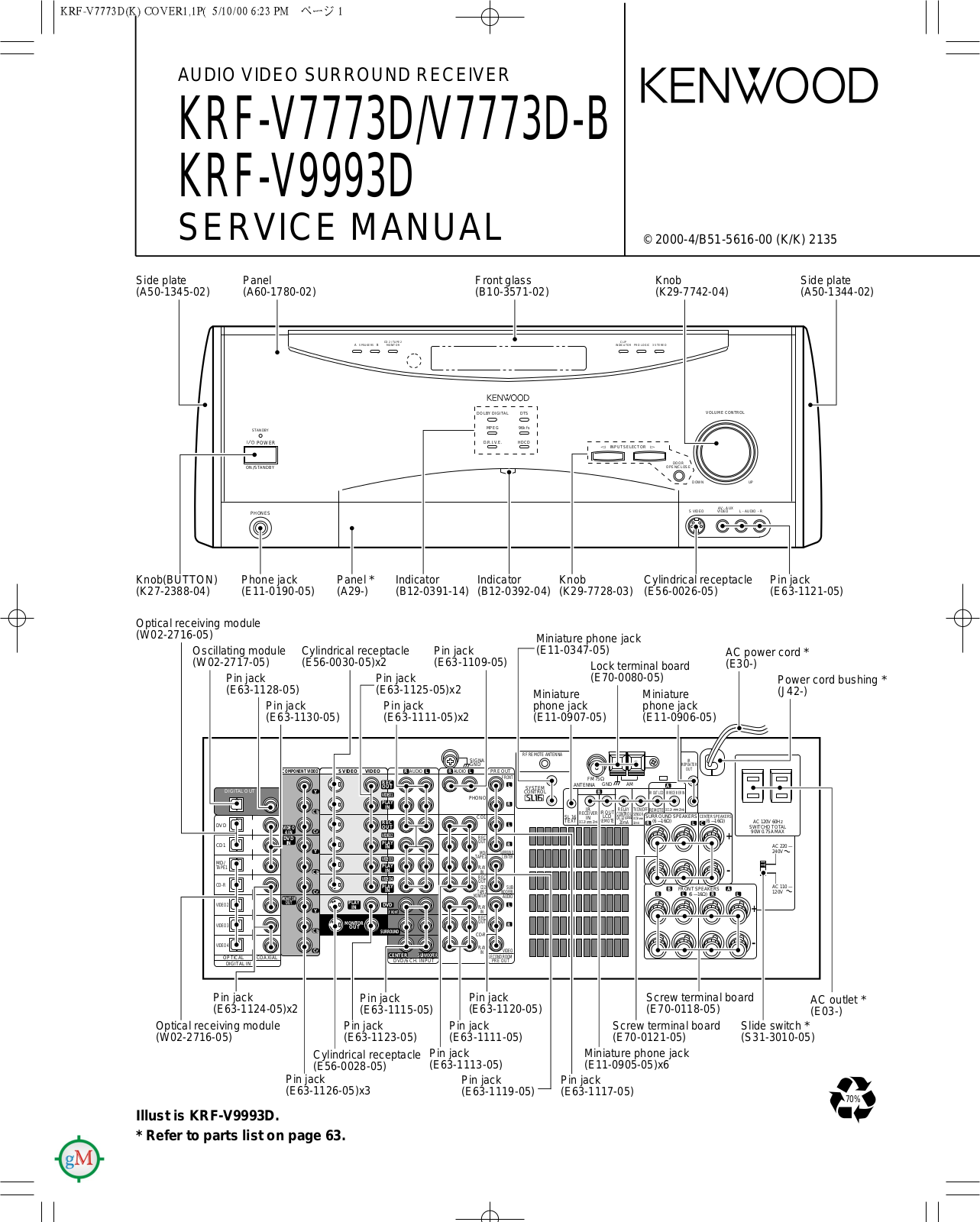 Kenwood KRFV-7773, KRFV-9993 Service manual