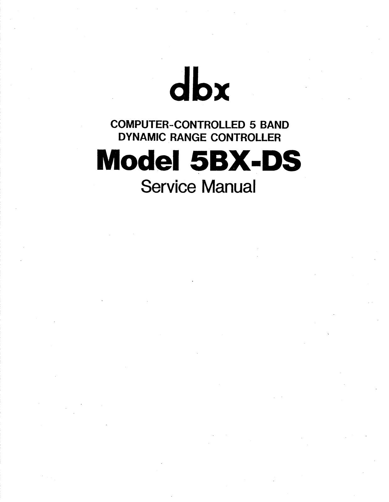 dbx 5-BXDS Service manual